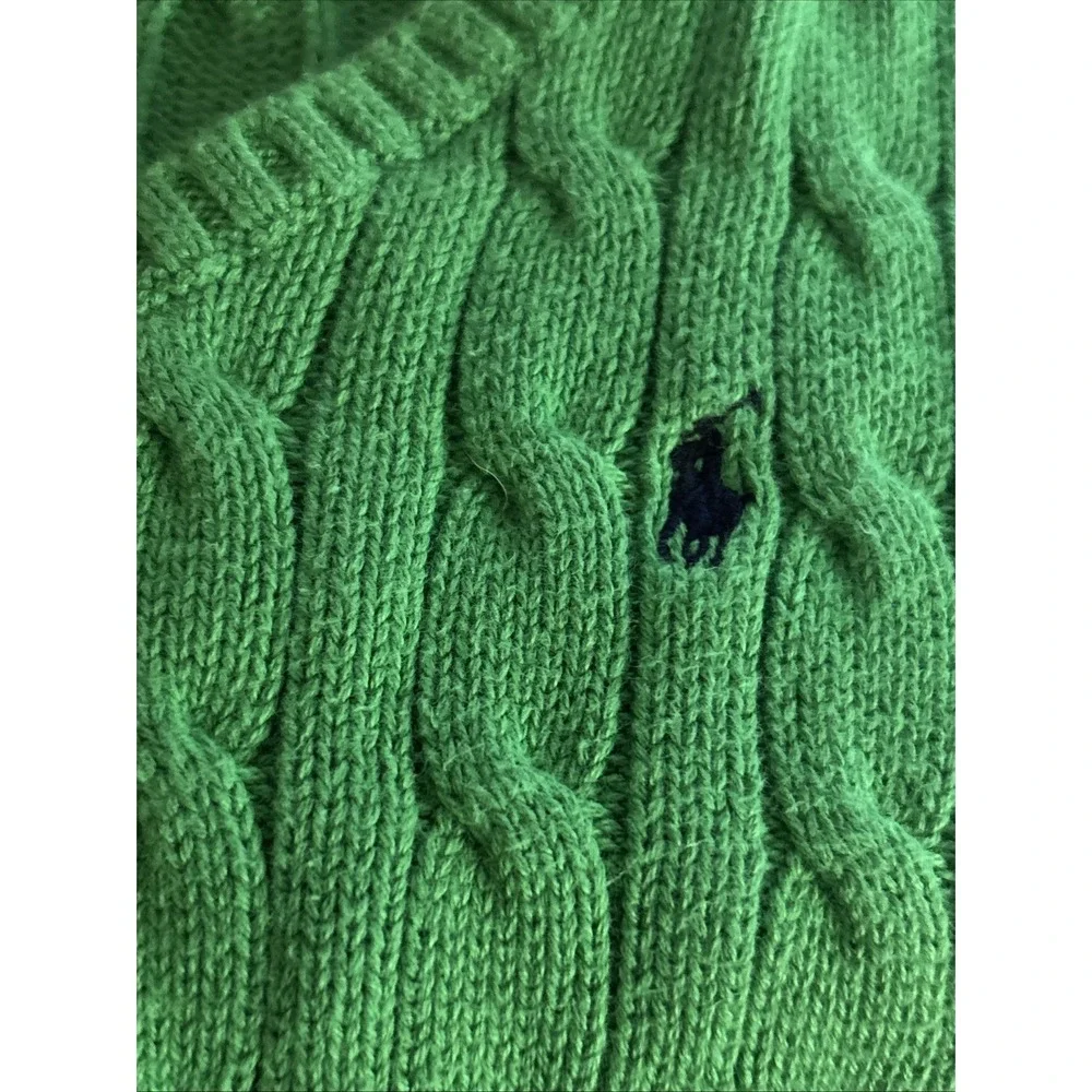Polo Ralph Lauren Kelly‎ Green Cable Knit V Neck Sweater Vest Toddler Boys 4/4T
